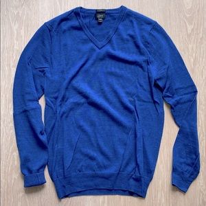 J.Crew Merino Wool V-Neck Sweater - Blue